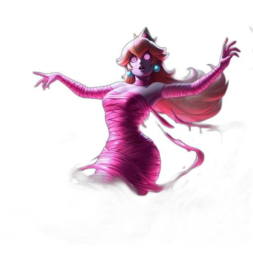 dress, creature, staff, crown transparent PNG cut-out