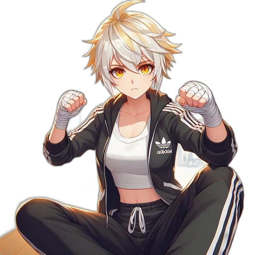 jacket, staff, weapon, anime transparent PNG cut-out