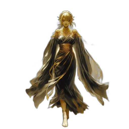 dress, staff, jewelry, crown transparent PNG cut-out