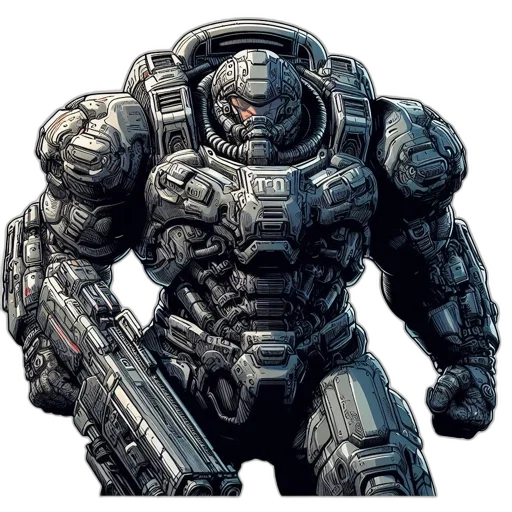 robot, weapon, face, concept art transparent PNG cut-out