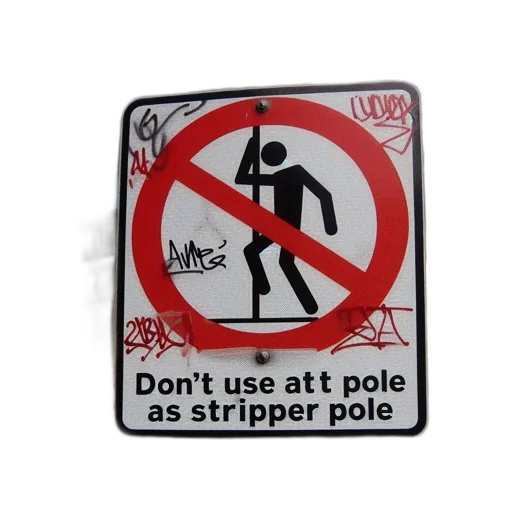 staff, urban, sign, forbids transparent PNG cut-out