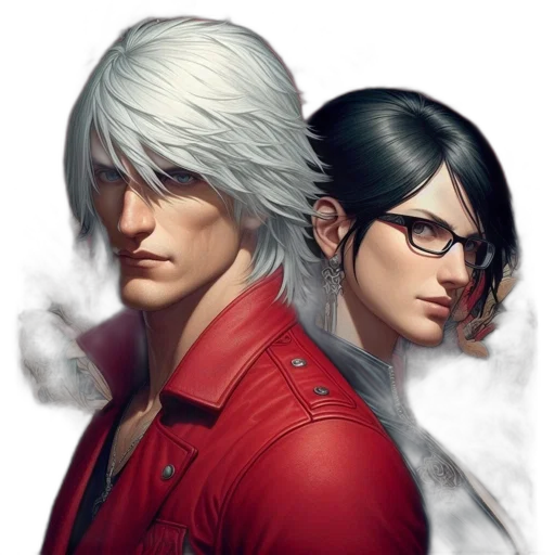 face, jacket, concept art, photorealistic transparent PNG cut-out