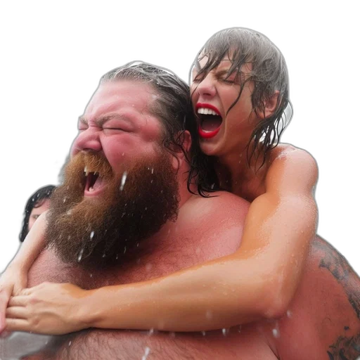 underwater, rain, fire, two transparent PNG cut-out