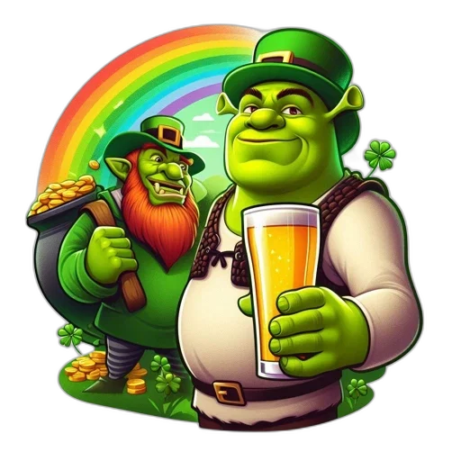 concept art, fantasy art, two, leprechaun transparent PNG cut-out