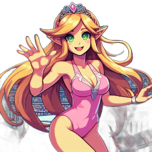 dress, pixel art, anime, concept art transparent PNG cut-out
