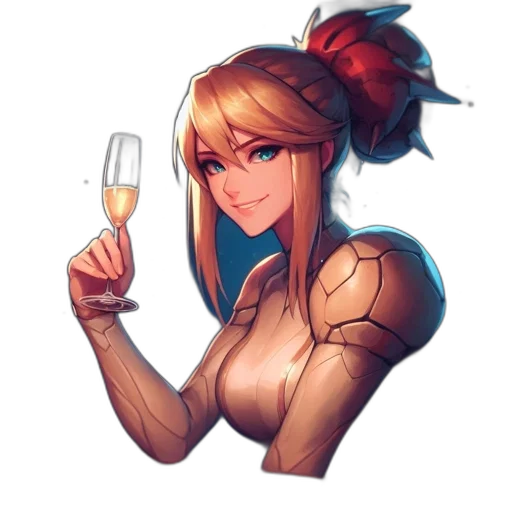 robot, dress, bottle, staff transparent PNG cut-out
