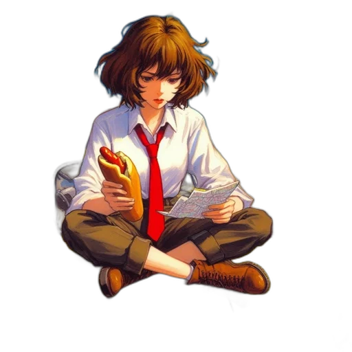 jacket, food, staff, weapon transparent PNG cut-out
