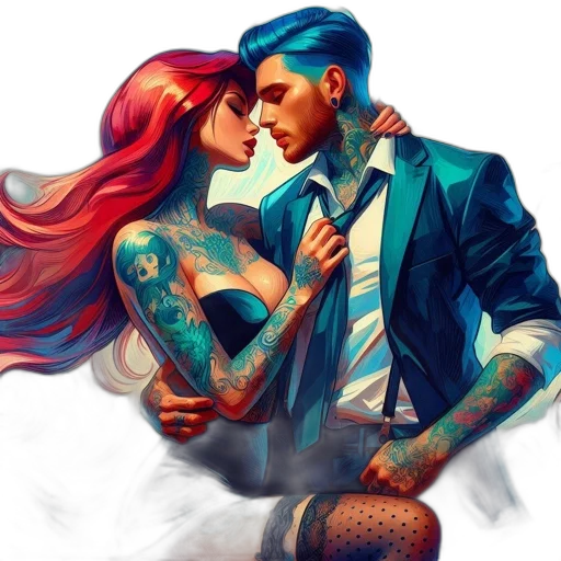 comic book art, cyberpunk, fantasy art, concept art transparent PNG cut-out
