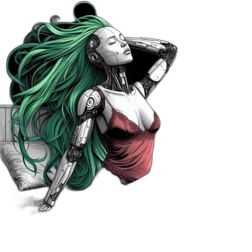 dress, hair, comic book art, concept art transparent PNG cut-out
