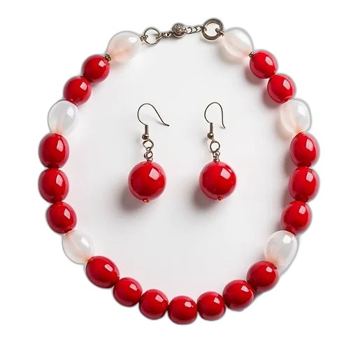 jewelry, red, white, glass transparent PNG cut-out