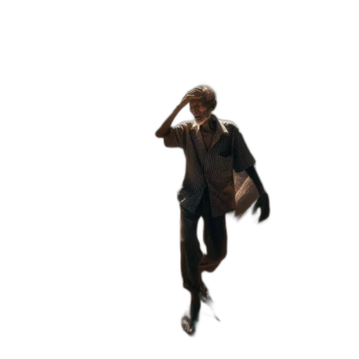 jacket, staff, umbrella, creature transparent PNG cut-out