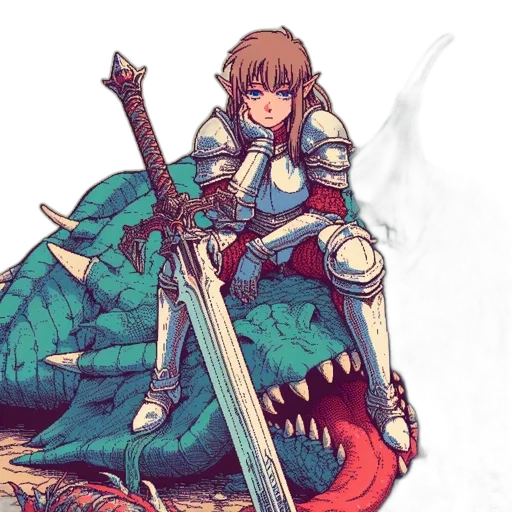 dragon, sword, weapon, creature transparent PNG cut-out
