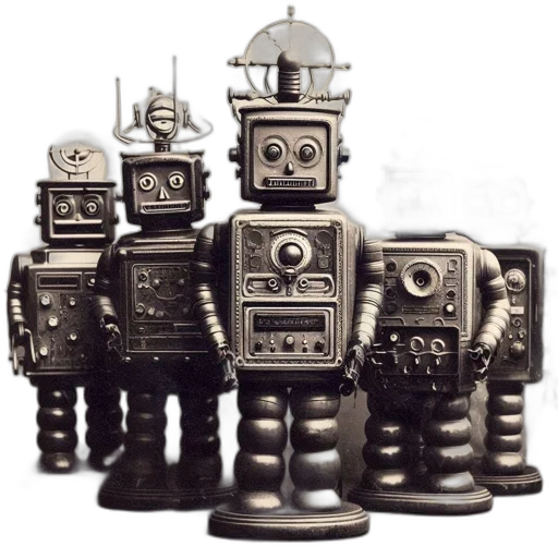robot, concept art, 3d render, array transparent PNG cut-out