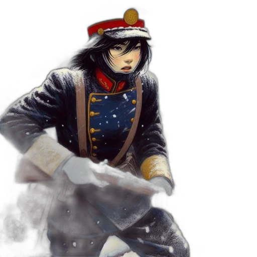staff, jacket, weapon, hat transparent PNG cut-out