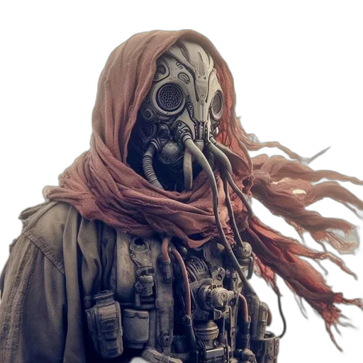 mask, jacket, face, creature transparent PNG cut-out