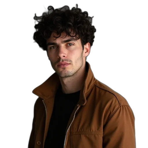jacket, hair, staff, face transparent PNG cut-out