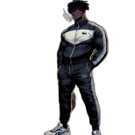 jacket, hat, staff, robot transparent PNG cut-out