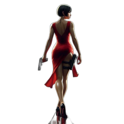 dress, robot, shoes, staff transparent PNG cut-out