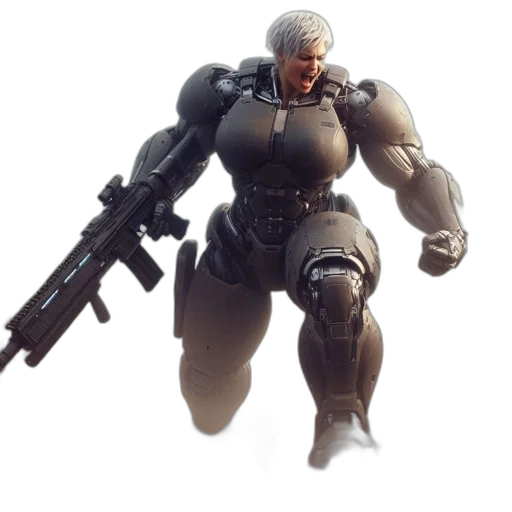 robot, weapon, concept art, 3d render transparent PNG cut-out