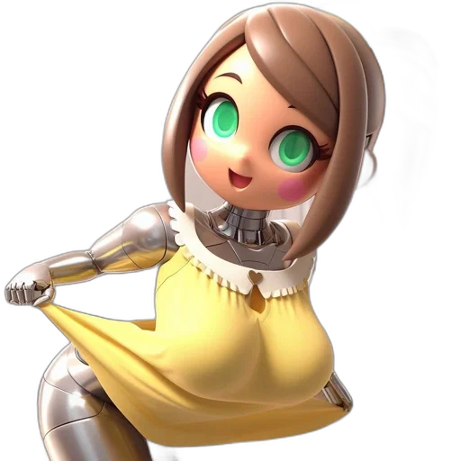 robot, dress, staff, weapon transparent PNG cut-out