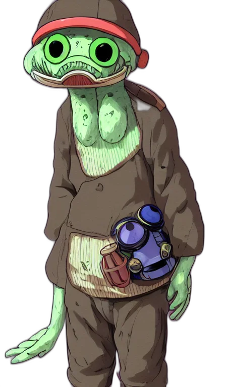 hat, jacket, staff, robot transparent PNG cut-out