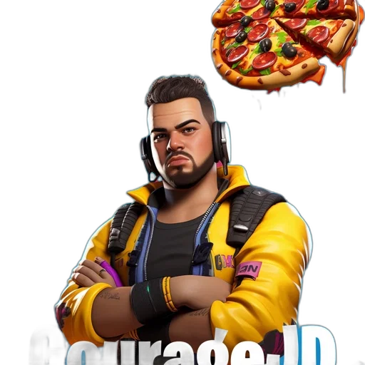 food, jacket, face, weapon transparent PNG cut-out