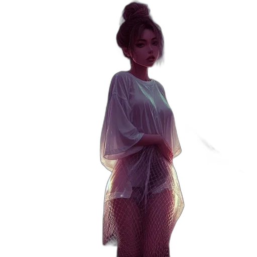 dress, staff, jacket, creature transparent PNG cut-out