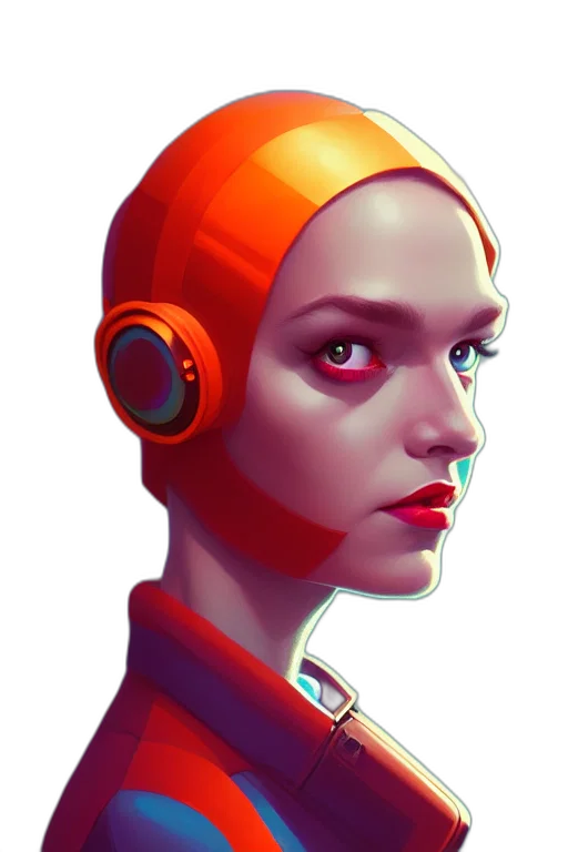 robot, face, cyberpunk, concept art transparent PNG cut-out