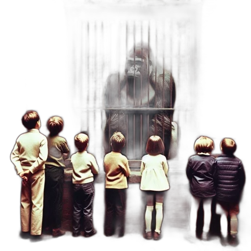 concept art, comic book art, children, observe transparent PNG cut-out