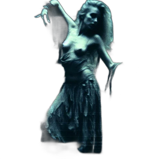 dress, creature, staff, mask transparent PNG cut-out