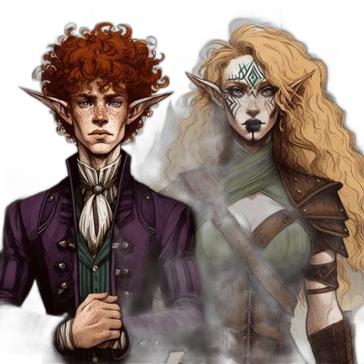 fantasy art, concept art, watercolor, comic book art transparent PNG cut-out