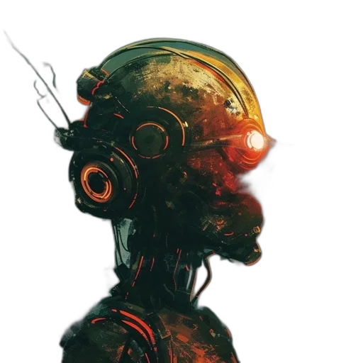 robot, mask, face, cyberpunk transparent PNG cut-out
