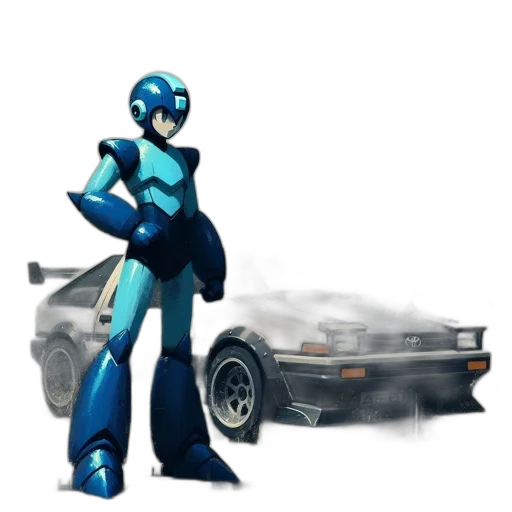 robot, car, concept art, pixel art transparent PNG cut-out