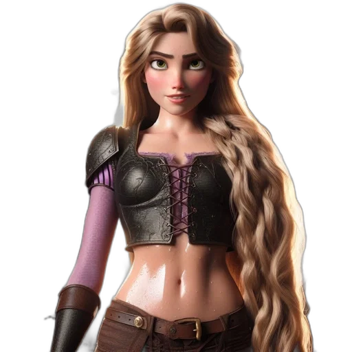 hair, fantasy art, concept art, 3d render transparent PNG cut-out