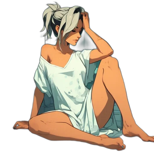 dress, concept art, anime, watercolor transparent PNG cut-out