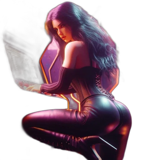 comic book art, concept art, fantasy art, cyberpunk transparent PNG cut-out