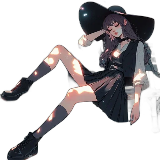 staff, hat, dress, robot transparent PNG cut-out