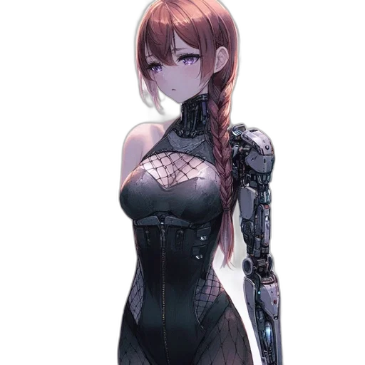 dress, robot, weapon, staff transparent PNG cut-out