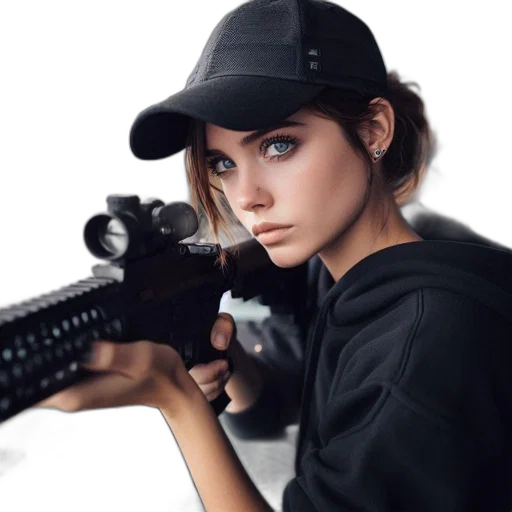 weapon, hat, staff, jacket transparent PNG cut-out