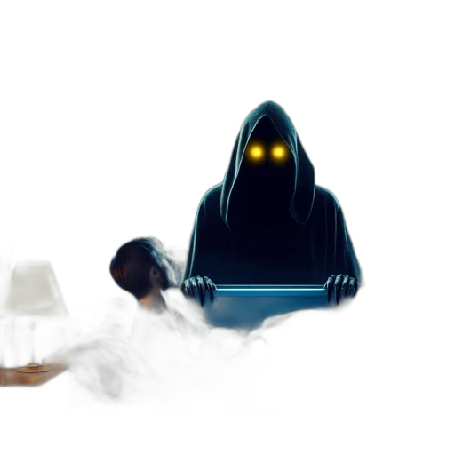 robot, mask, creature, sword transparent PNG cut-out