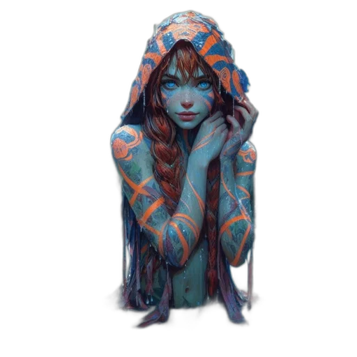 mask, dress, creature, fantasy art transparent PNG cut-out