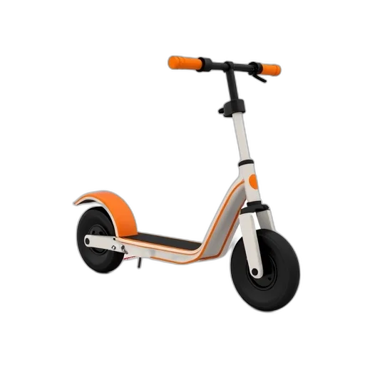 3d render, white, orange, scooter transparent PNG cut-out