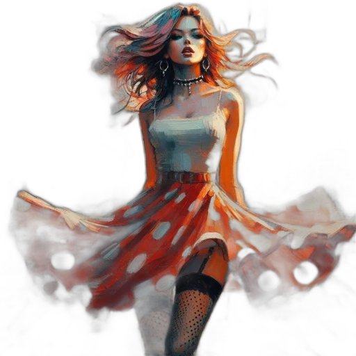 dress, fantasy art, comic book art, concept art transparent PNG cut-out