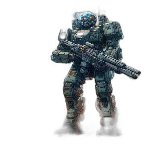 robot, weapon, concept art, pixel art transparent PNG cut-out