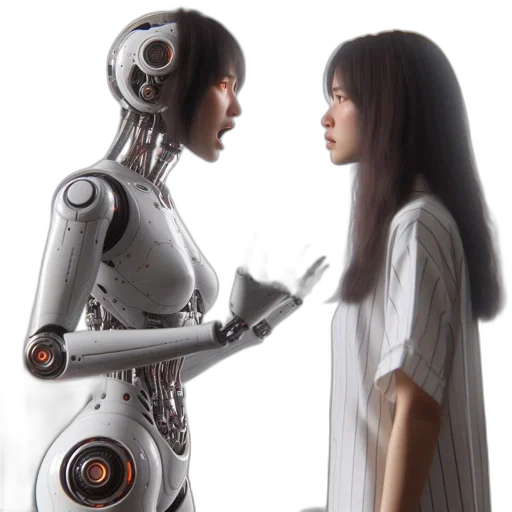 robot, concept art, 3d render, humanoid transparent PNG cut-out