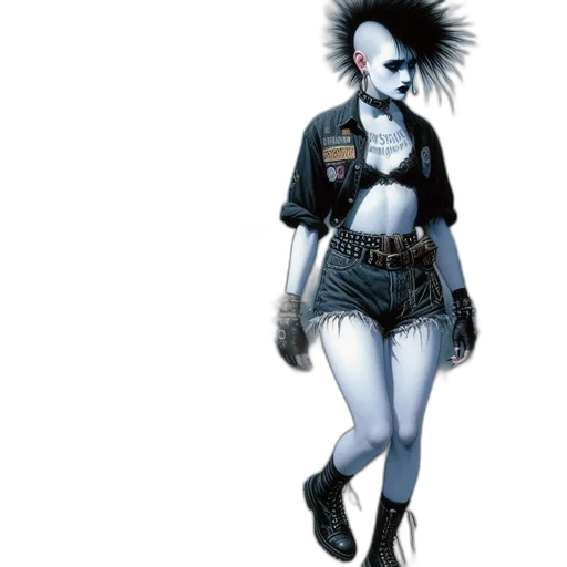 concept art, comic book art, fantasy art, cyberpunk transparent PNG cut-out