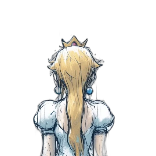 crown, dress, hair, staff transparent PNG cut-out