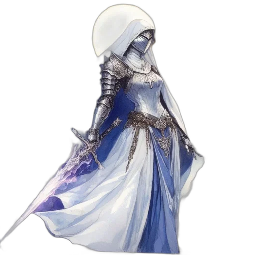 dress, sword, concept art, fantasy art transparent PNG cut-out