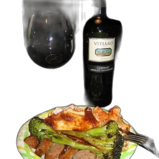 food, bottle, plate, broccoli transparent PNG cut-out