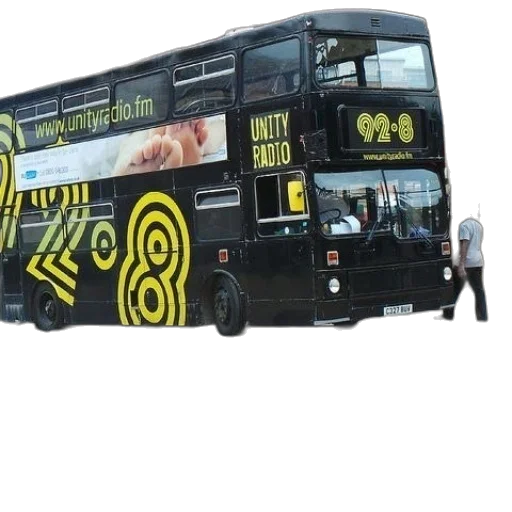car, concept art, black, double-decker transparent PNG cut-out